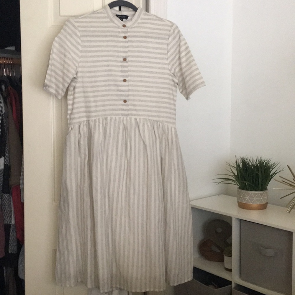 Gray striped Roolee Dress